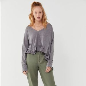Urban Outfitters Long Sleeve Peplum Shirt
